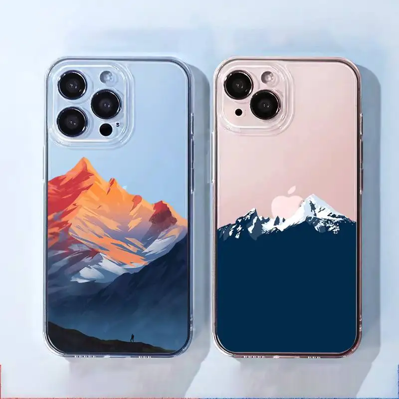 

Oil painting landscape Phone Case For iphone 13 12 11 8 7 plus mini x xs xr pro max Transparent soft
