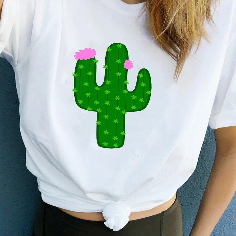 Женская одежда с цветочным принтом милая летняя футболка изображением растений