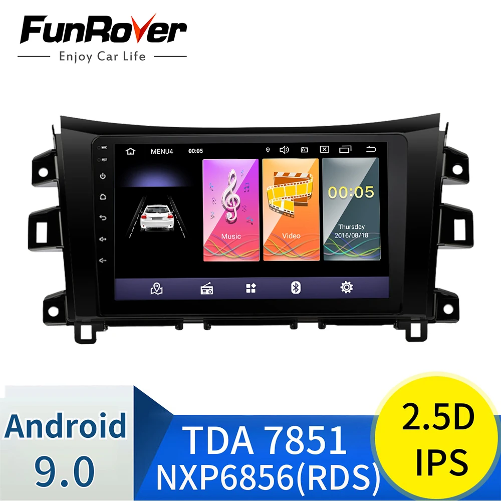 Funrover Android 9 0 &quotАвтомобильный gps навигатор Авто стерео радио для 2011 2014 2015 2016 Nissan NAVARA