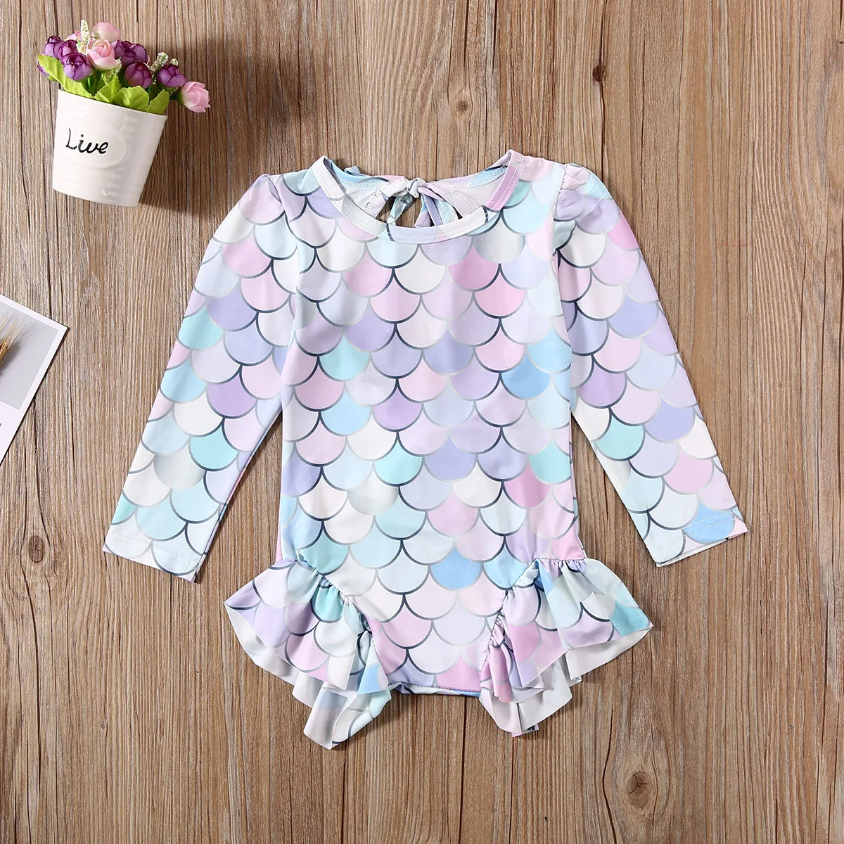 Женский сплошной купальник-Русалка для маленьких девочек бикини младенцев