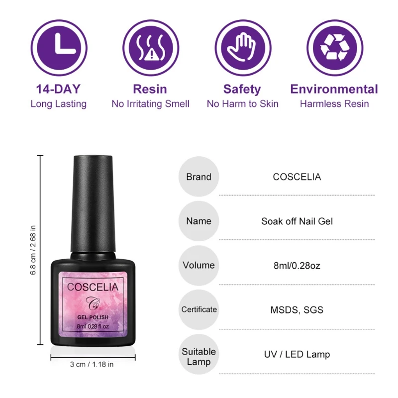 

10 Colors Gel Nail Polish Kit Semi Permanent 36W USB LED Lamp Manicure Tool
