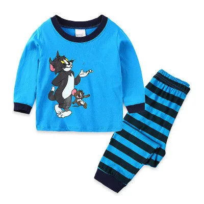 Детский пижамный комплект с героями мультфильмов детская длинная Пижама