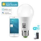Умная лампа E27 MFI Apple Homekit, светодиодная лампа с регулируемой яркостью, с Wi-Fi, Alexa Google Home