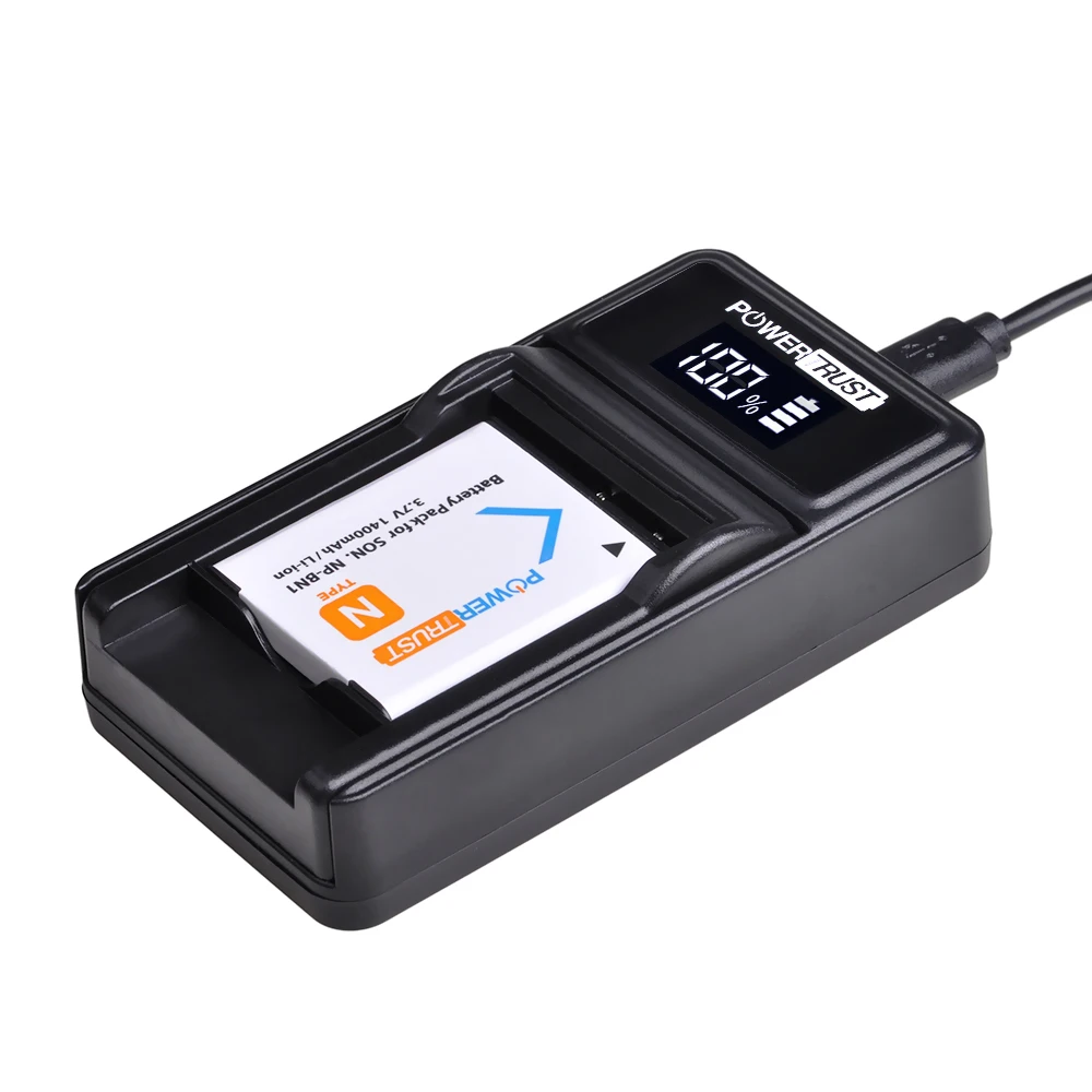 Аккумулятор NP-BN1 NP BN1 + зарядное устройство с ЖК-дисплеем, 1400 мАч, для Sony DSC TX9 T99 WX5 TX7 TX5 W390 W380 W350 W320 W360 QX100 W370 W730 W150 (art.: 3a387a997c6) - 3a387a997c6