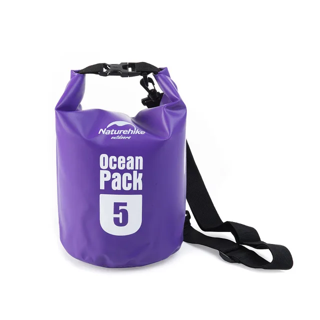 Purple 5L Naturehike сверхлегкий водонепроницаемый наплечный сухой мешок с ремнями 500D Толстая сумка для воды речной поход мешок Кемпинг лодки сумка - Цвет: Purple 5L