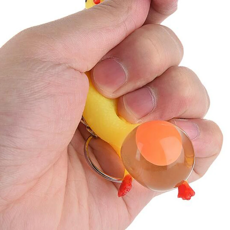 

1pcs Funny Gadgets Novelty Antistress Squeeze Chicken Laying Egg Chicken Toys Keyring Surprise Squishy Kids Toys for Halloween