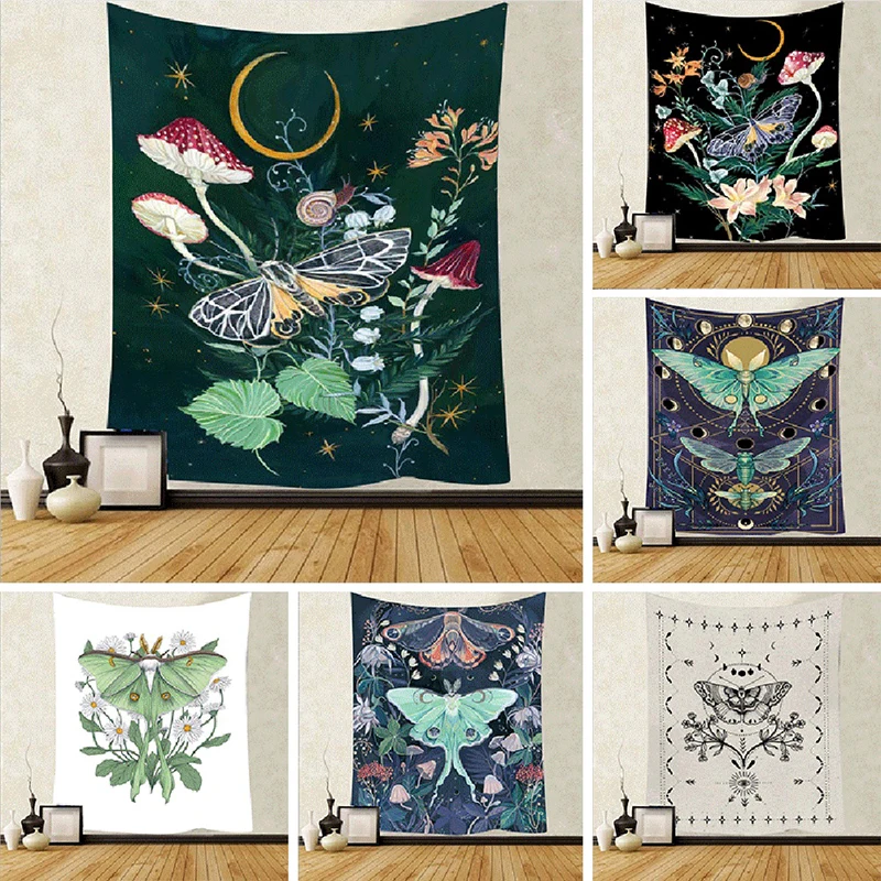 

Moon Life Tree Tapestries Hippie Wall Hanging Blue Wall Cloth Carpet Bed Cover Boho Home Decor