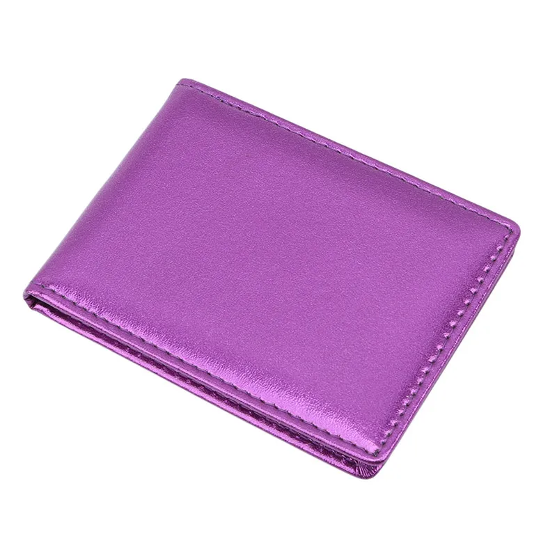 Purple Новая папка для паспорта, лазерный светильник, Кожаная Обложка для паспорта, набор водительских прав, свежий конфетный цвет, держатель для карт, Сумка с зажимом - Цвет: Purple