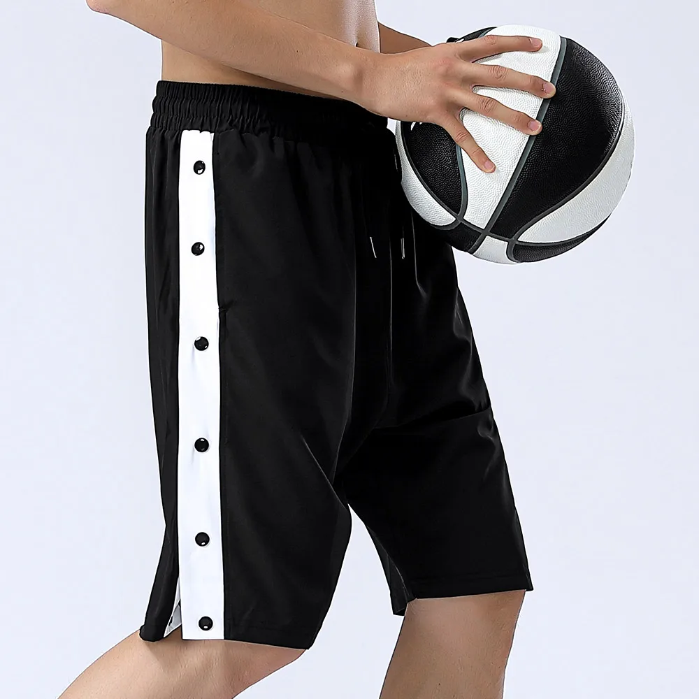 Мужские спортивные шорты дышащие на пуговицах для бега фитнеса тренировок