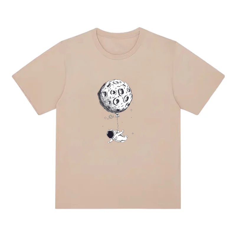 Astronauts Moon series t shirt Funny design The space flight print Men  Fashion Clothing Casual 100% Cotton Soft Tops shirt men