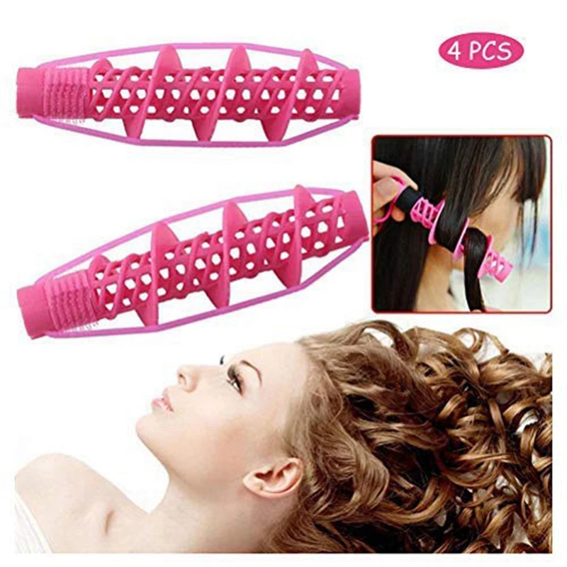 

4Pcs Hair Curler Plastic Spiral Hair Perm Rod Spiral Rod Barber Hairdressing Hair Rollers Salon Tools for Women Girls
