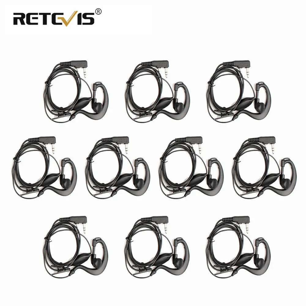 10 шт. 2Pin PTT портативная рация с наушниками гарнитура для KENWOOD BAOFENG UV-5R BF-888S RETEVIS H777 RT7 для QUANSHENG для PUXING TYT