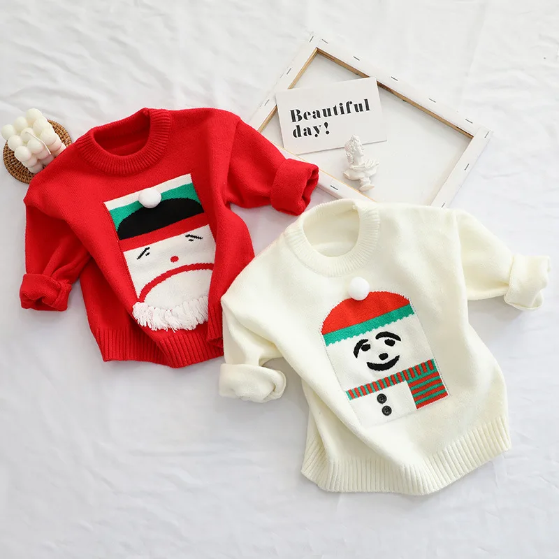 Рождественские свитера для маленьких мальчиков и девочек зимняя одежда малышей