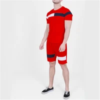 2021 summer mens t shirt suit 2 piece mens basketball uniform sports solid color short sleeve mens suit