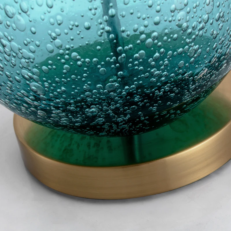 Vintage Blue Table Lamp Colored Glaze with Glass Lampshade Lights Bedside Reading Button Switch Desk Luminaria | Освещение