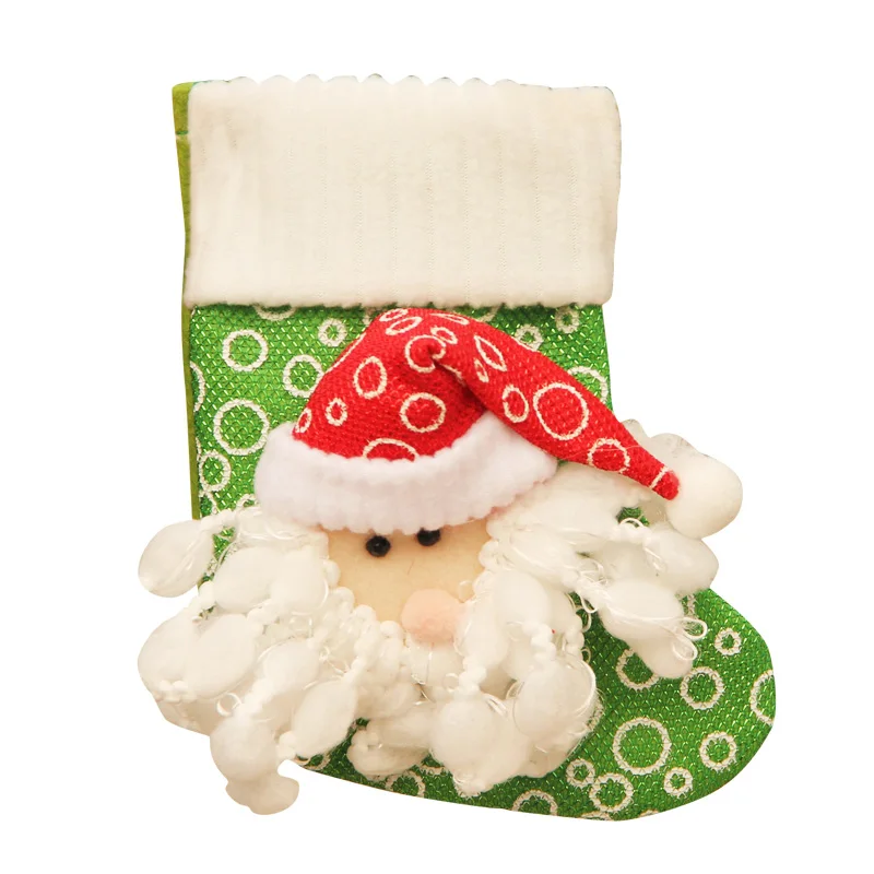 Рождественские чулки Санта-Клаус тканевые носки подарок для детей мешок конфет