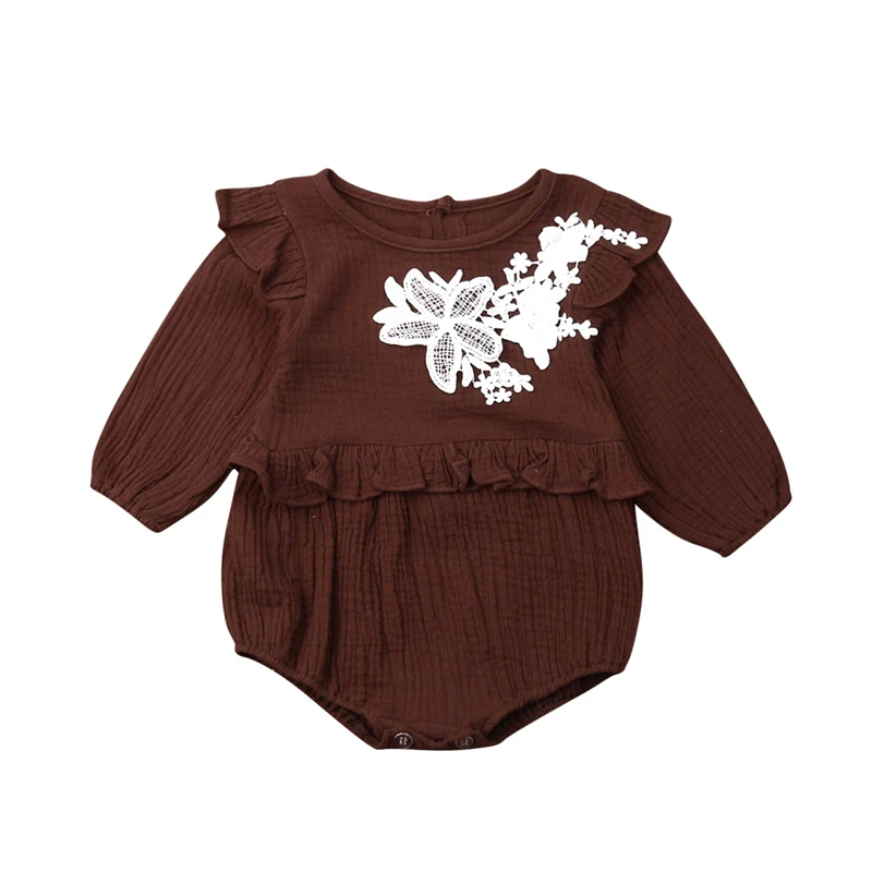 Одежда для новорожденных девочек комбинезон с длинными рукавами хлопковое и