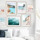 Морская пляжная ракушка Пальма лодка автомобиль Каньон настенная Картина на холсте скандинавские плакаты и принты настенные картины для декора гостиной