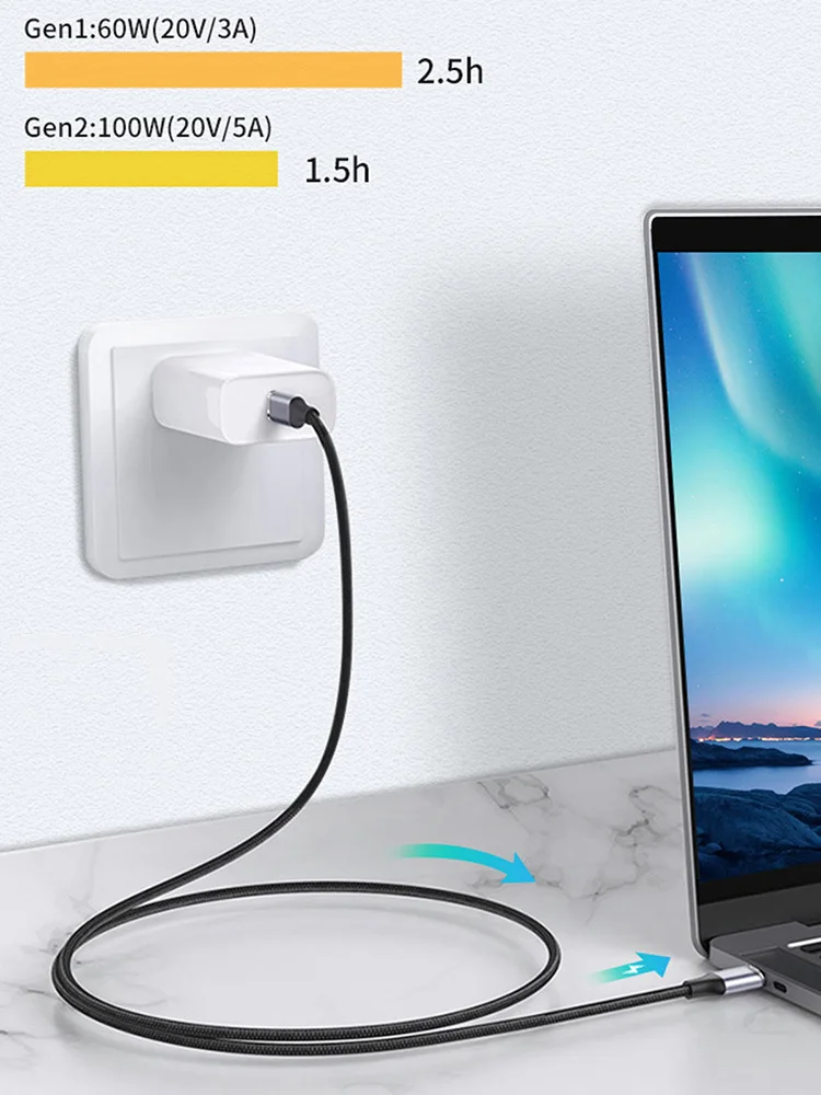 Кабель для передачи данных с USB 3 1 типа C на Type-C Gen2 PD 100 Вт USB-C To провод быстрой