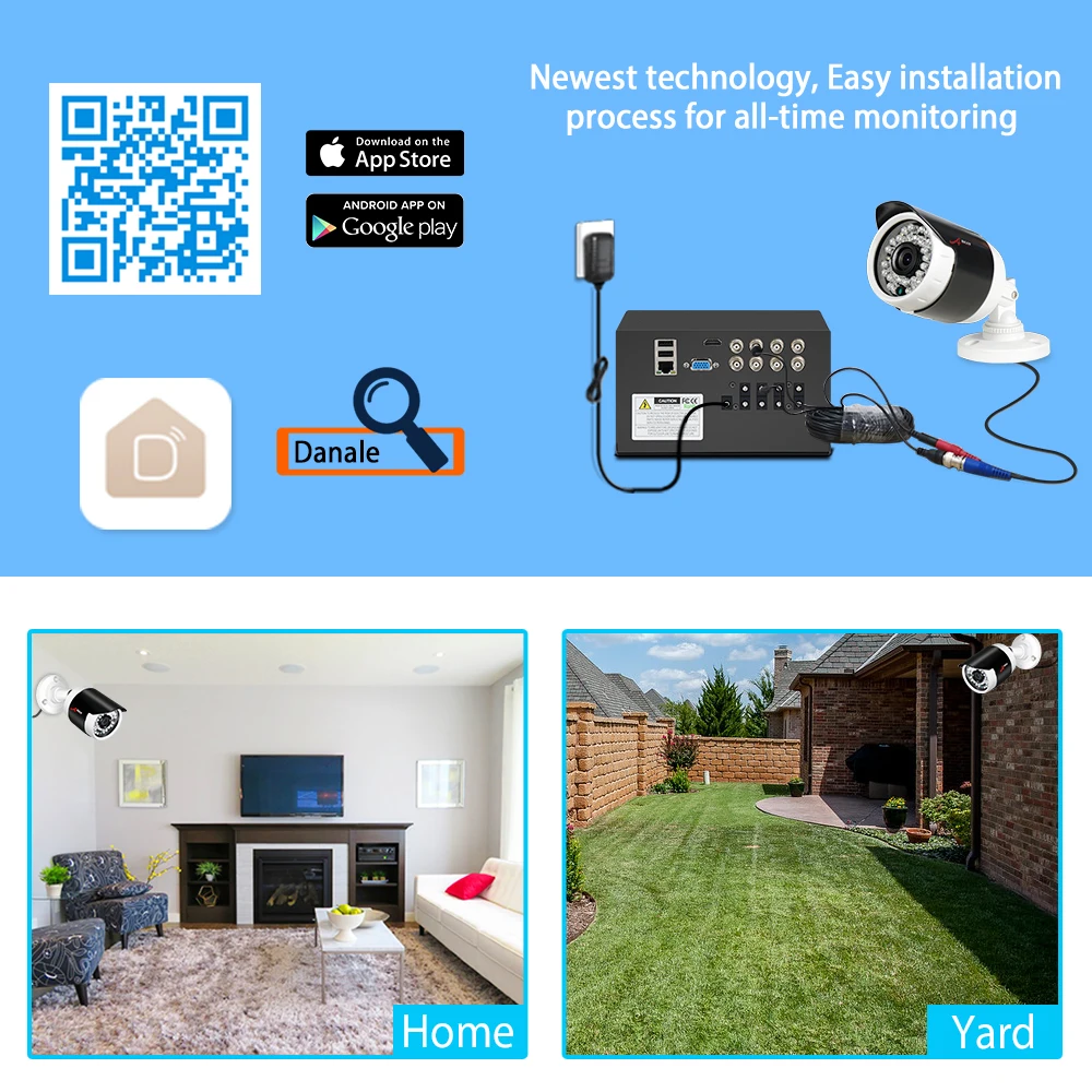 Система видеонаблюдения ANRAN 1080P AHD аналоговая HD камера безопасности 4 канала DVR