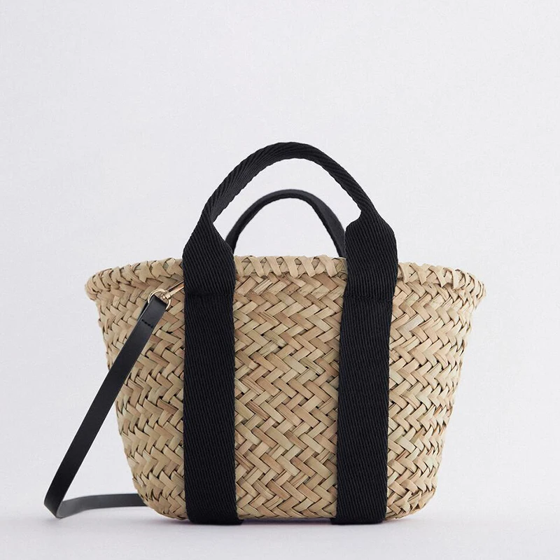 

Плетеная соломенная женская сумка через плечо, в богемном стиле