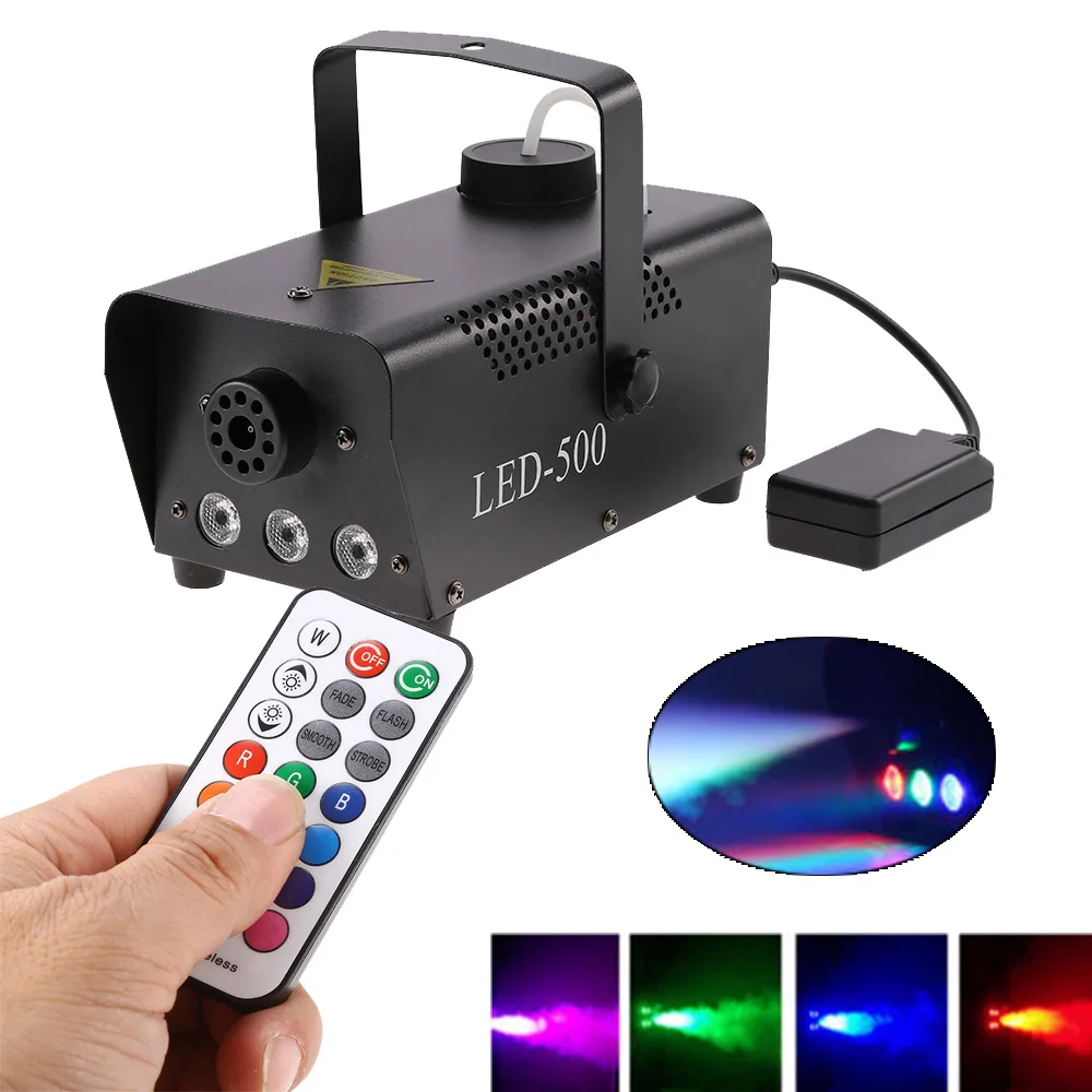

500 Вт RGB мини LED беспроводной 400 Вт туман дымовой Туман Машина Эффект диско DJ вечерние Рождество с дистанционным управлением LED fogger US Plug