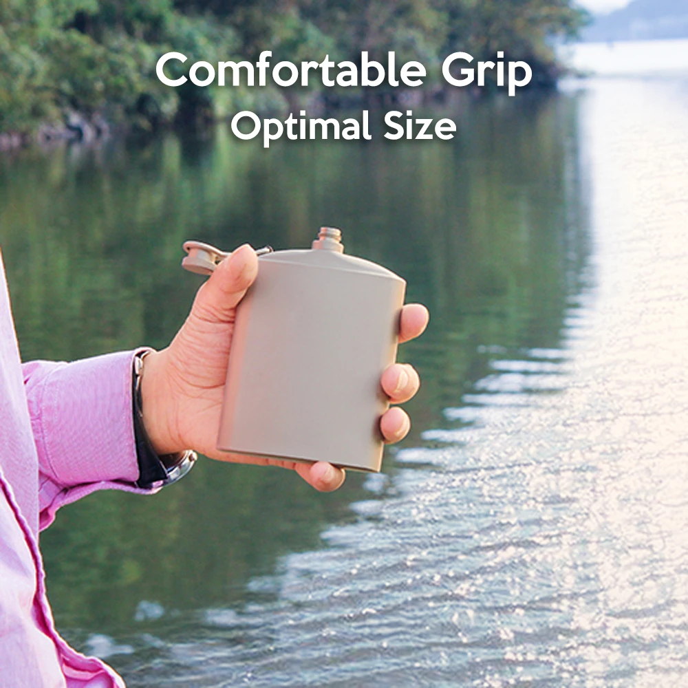

9oz Titanium Hip Flask Portable Pocket Flagon Outdoor Camping Picnic Tableware Cookware Alcohol Flat Bottle with Mug Funnel