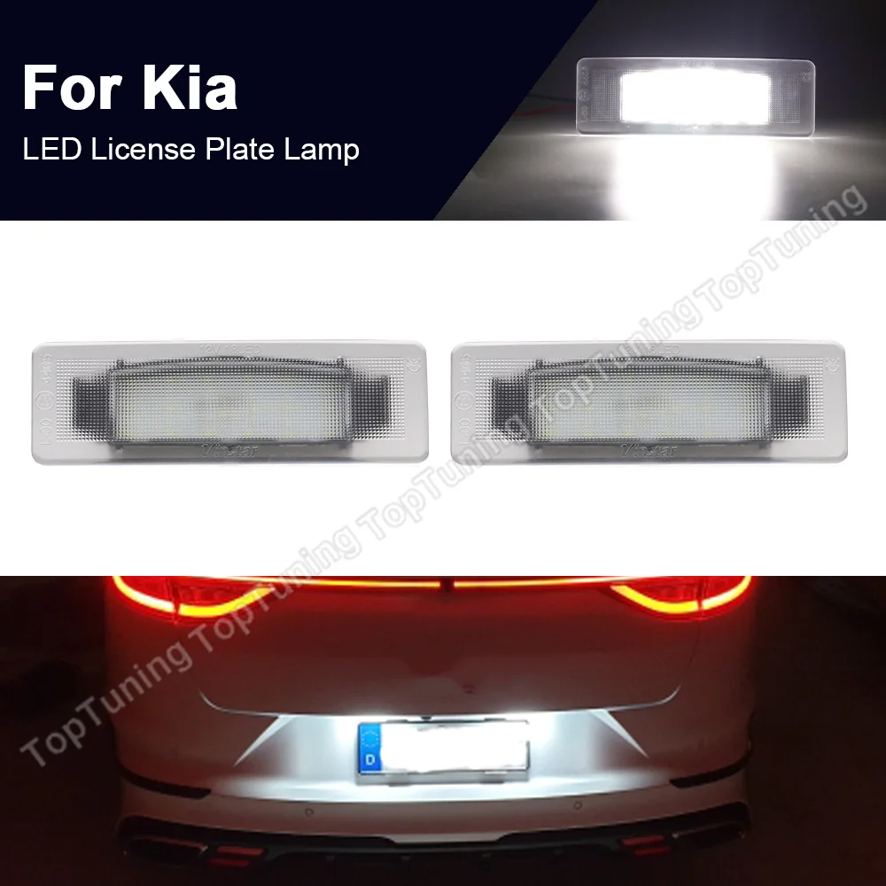 

1Pair Car LED License Number Plate Lights Lamps For Kia Sportage 17-18 K2 K3 K5 Optima 06-18 Cadenza 14-16 White