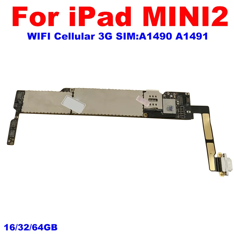 100% для iPad Mini 2 материнская плата WIFI 3G SIM слот 16 ГБ 32 64 Логическая Mini2 с системой IOS |