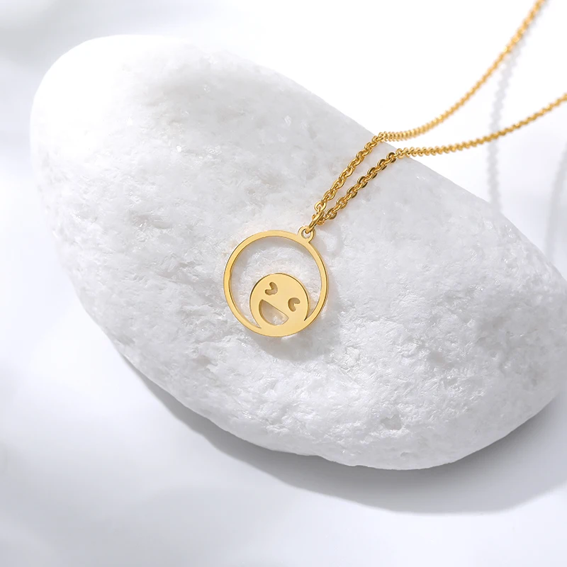 Ожерелье с подвесками в виде милой улыбки и эмоций Ювелирное Украшение для