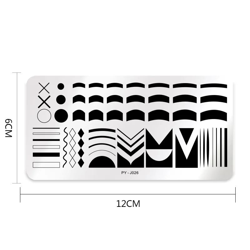 

PICT YOU French Nails Stamping Plates Striped Line Geometric Square Stamping Plate Stencil Accessories Tools With Stamp Template