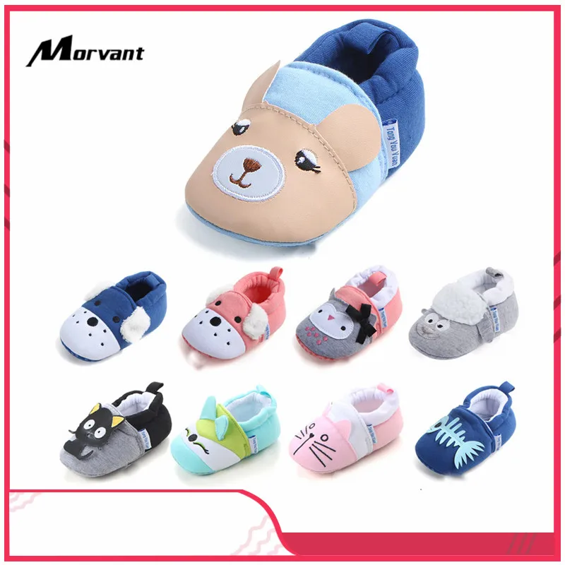 Обувь для малышей из мягкого хлопка обувь младенцев милая детская с мультяшным