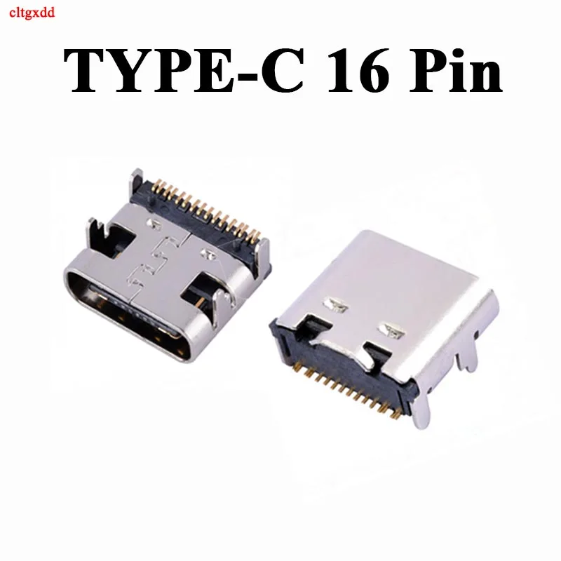 

10 шт. Micro USB JACK 3,1 Type-C 16pin DIP4 гнездовой разъем для клавиатуры смартфонов 16P HD Интерфейс передачи зарядный разъем