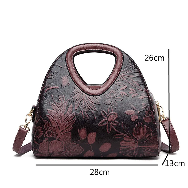 

Bestform 2021 New Vintage Floral Women Bag Large Capacity Fashion Soft Leather Handbag Elegant Lady Shoulder Messenger Bags