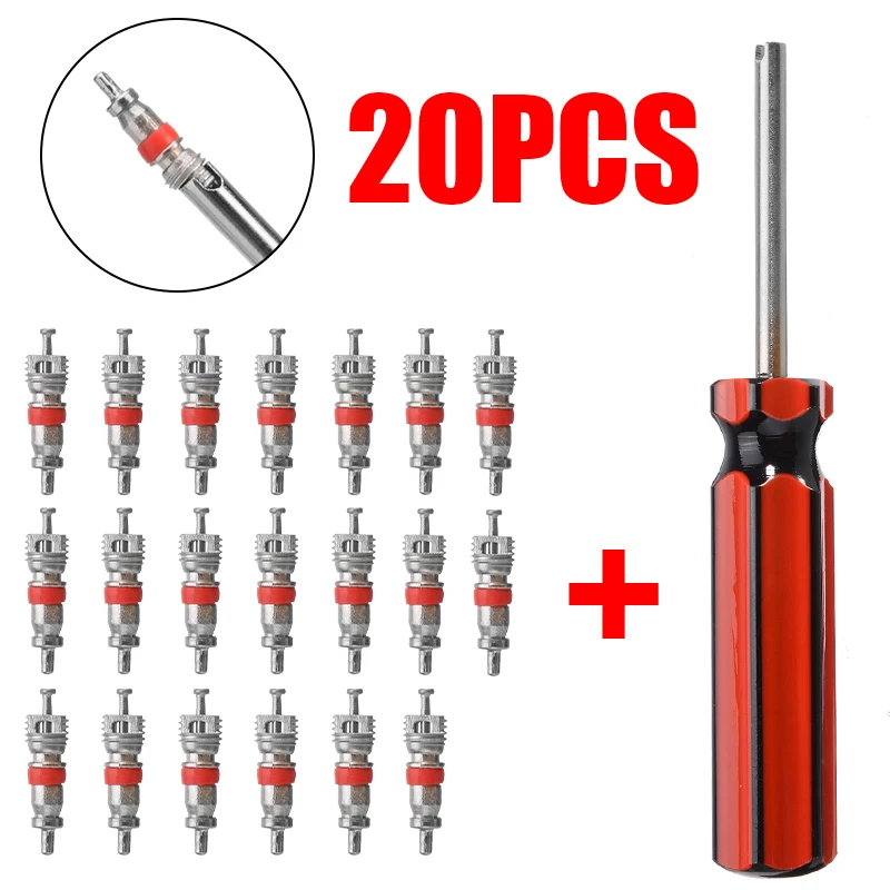 

20pcs Valve Core Car Valve Stem Removal Tool Tire Repair Tool Cleaning Tool Core Tire Tyre Replacement Part