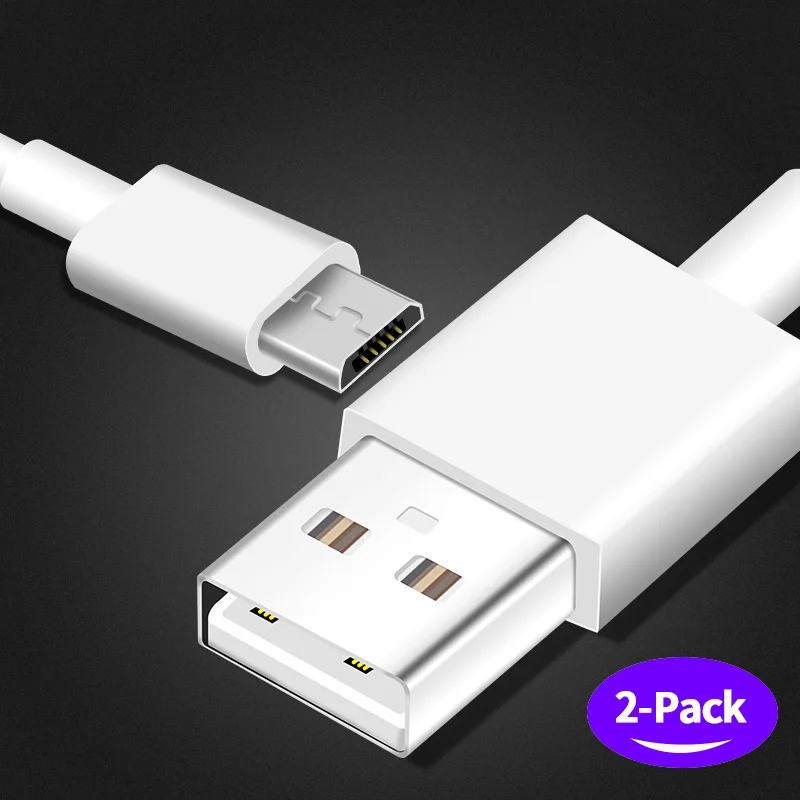 Для оригинального Xiao mi cro USB кабель 2A Быстрая зарядка для телефона Red mi Note 6 5 4x3 2 5A S2 3S mi 1S 2S 3 4S m2 Android - Color: Two Cables White