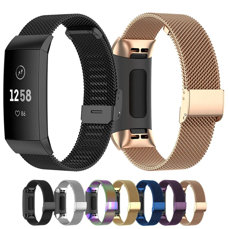 

Milan Metal Strap for Fitbit Charge 3 4 SE Band For Fitbit Charge 2 Soild Stainless Steel Bracelet Smart Wrist Wacthband Watch