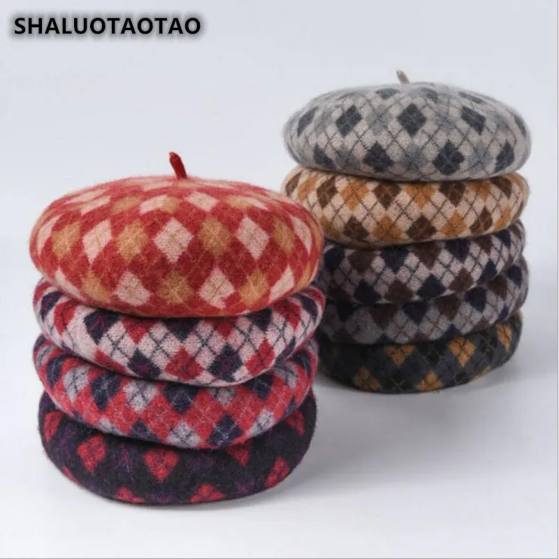 Женский берет SHALUOTAOTAO Модный осенне-зимний из 100% шерсти элегантная благородная