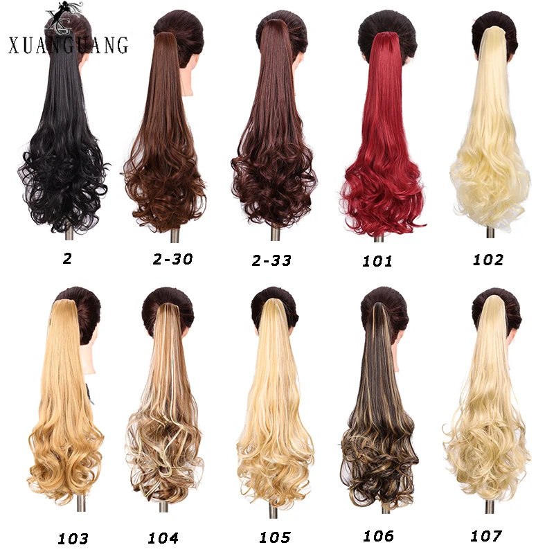 Конский хвост парик женский длинные вьющиеся волосы большая волна синтетический