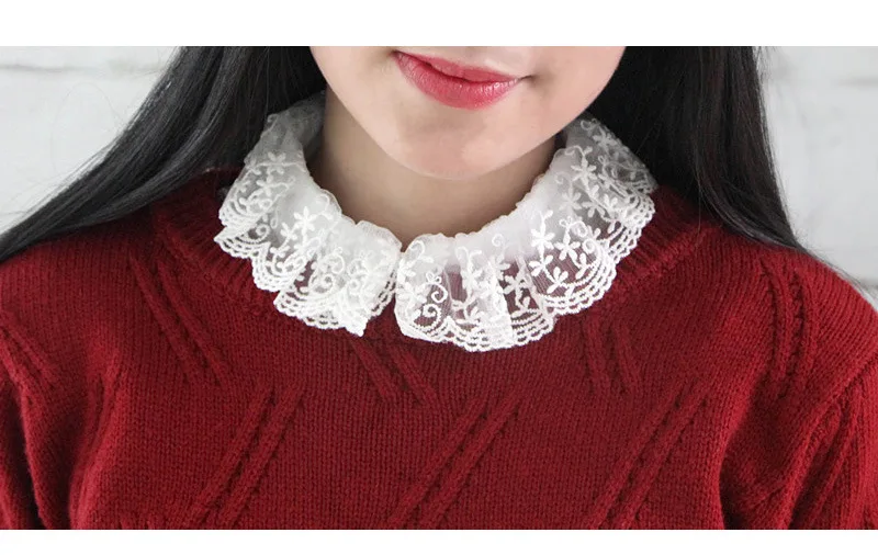 Linbaiway Женская кружевная рубашка с фальшивым воротником ложный кукольный