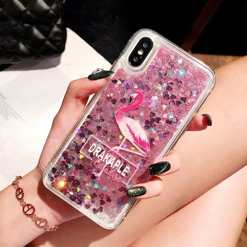 Чехол для телефона из ТПУ с изображением цветов фламинго единорога жидкости