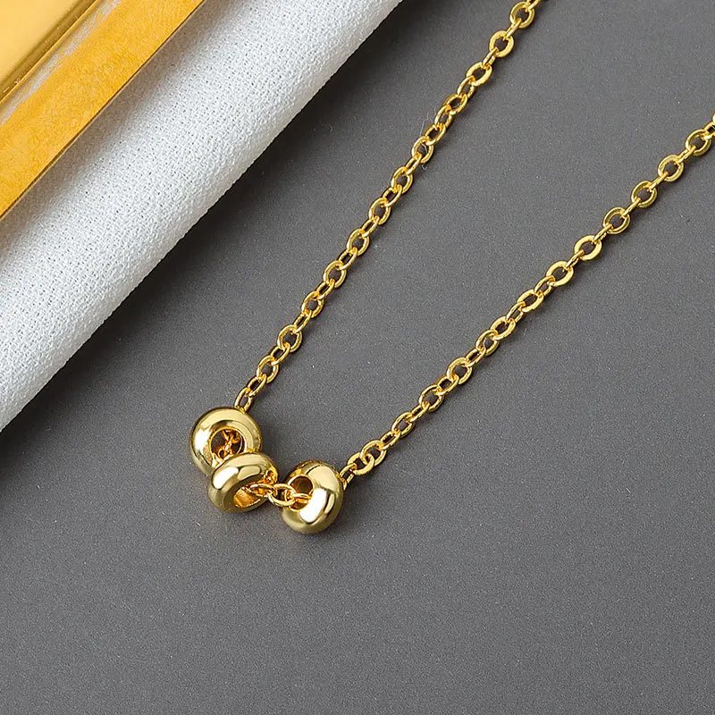

Real 925 Sterling Silver Elegant 3circles Geometric Pendant Necklace Fine Jewelry For Women Wedding Party Bijoux