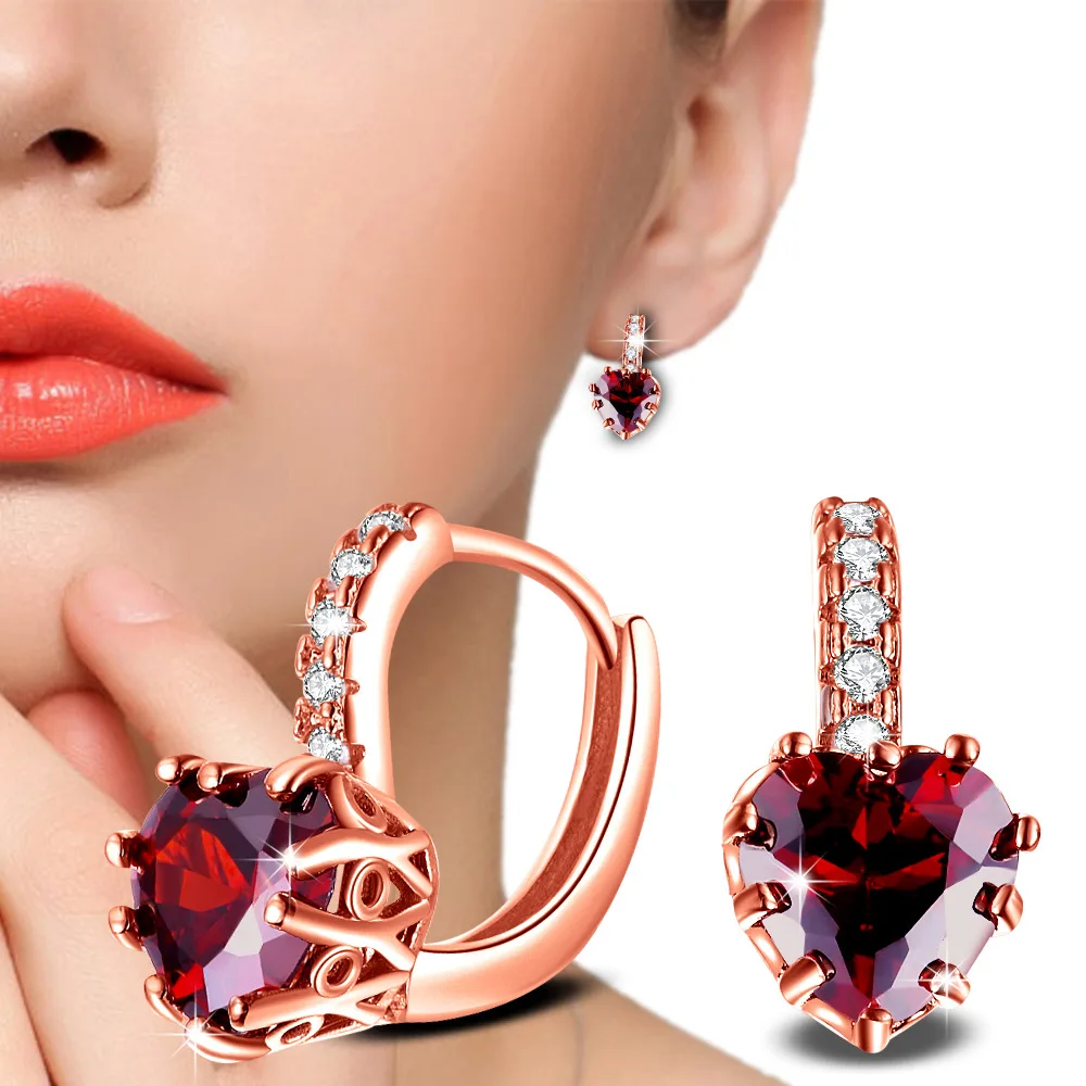 

Crystal Luxury Earrings Zircon Rose Gold Plated Stud Earrings For Women Earing Jewelry Earings Silver Plated Earring OCF1025