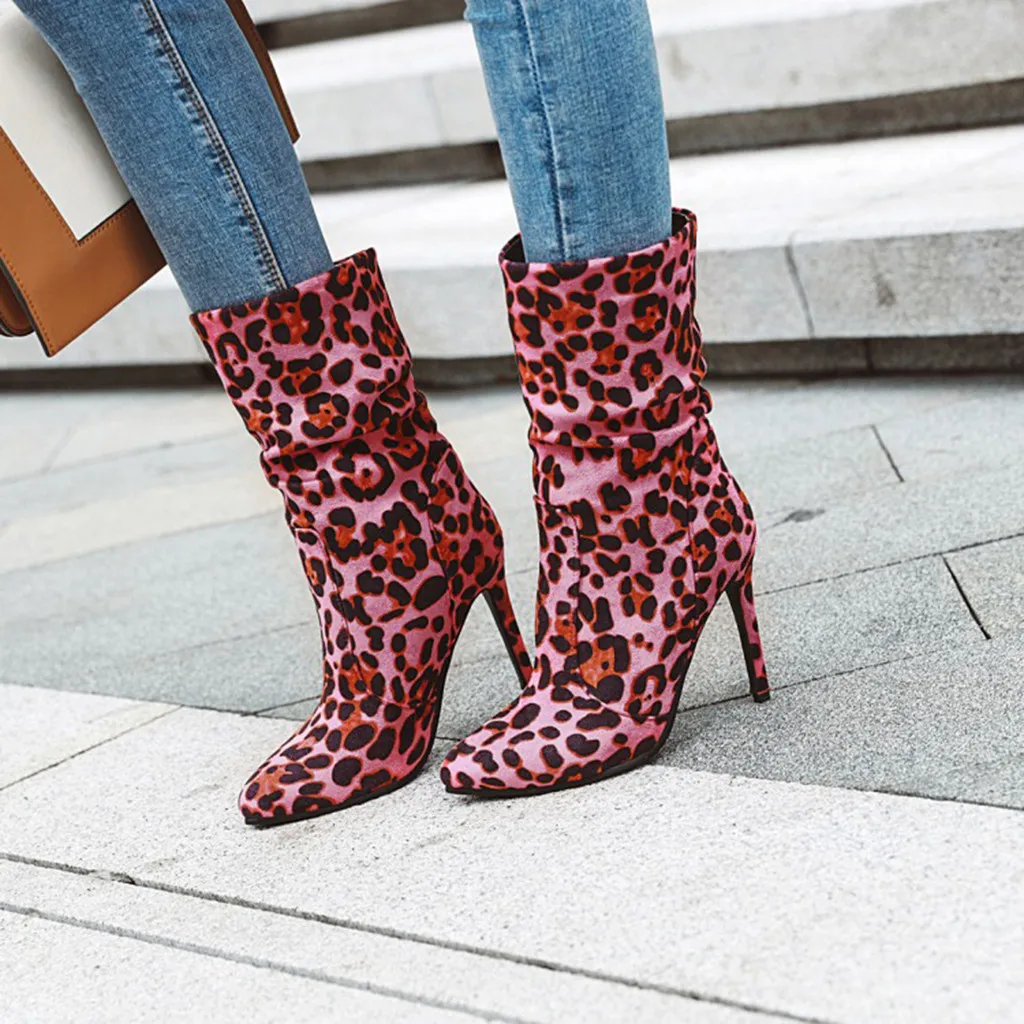 SAGACE/пикантные Женские Модные леопардовые туфли с острым носком на высоком