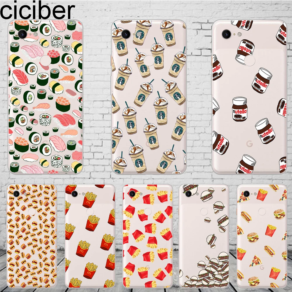 Ciciber еда картошки фри Кола гамбургер шаблон чехол для телефона Google Pixel 3 2 XL Мягкий