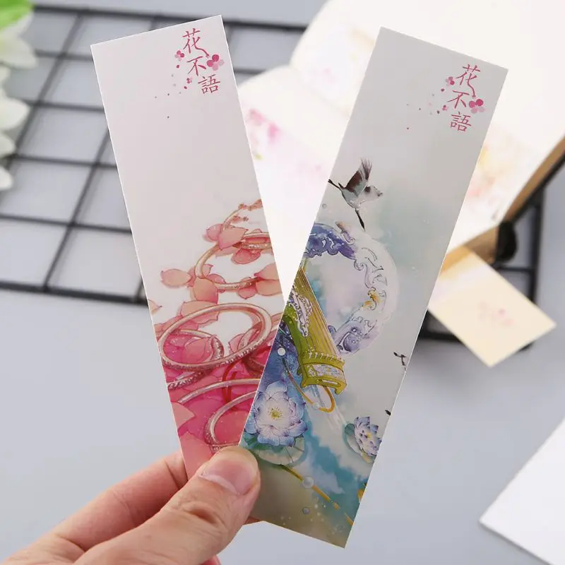 30 шт творческий Китайский стиль бумаги Bookmarks Цветы Живопись карты Ретро красивые закладки в коробке памятные подарки