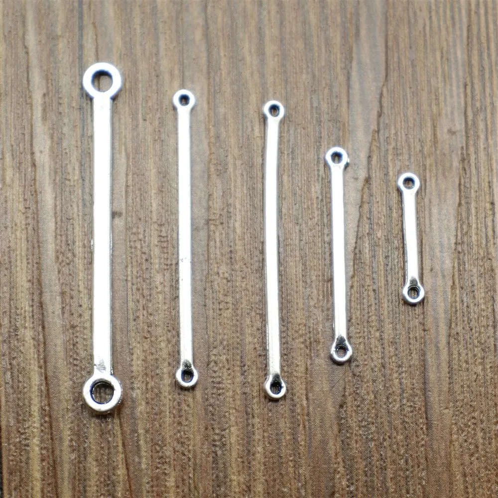 50 шт Античный Серебристый оттенок длинная полоса соединитель подвеска-Шарм для