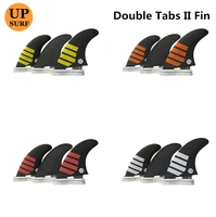 upsurf double tabs 2 m fins whiteyellowredorange color tri set honeycomb carbon double tabs 2 fin quilhas surf fin