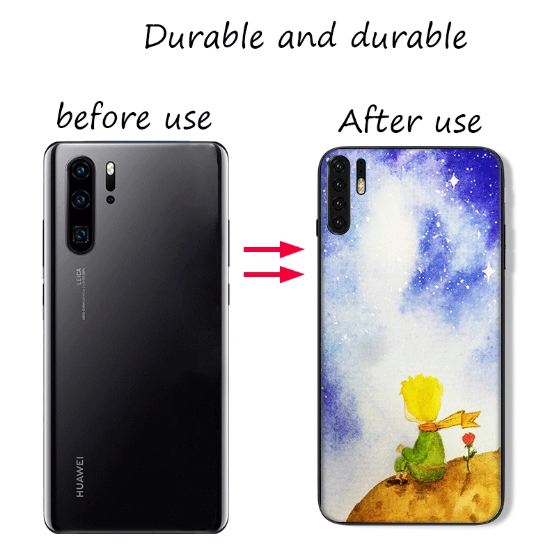 С принтом Маленький принц Лиса мобильный телефон чехол черный мягкий из ТПУ для