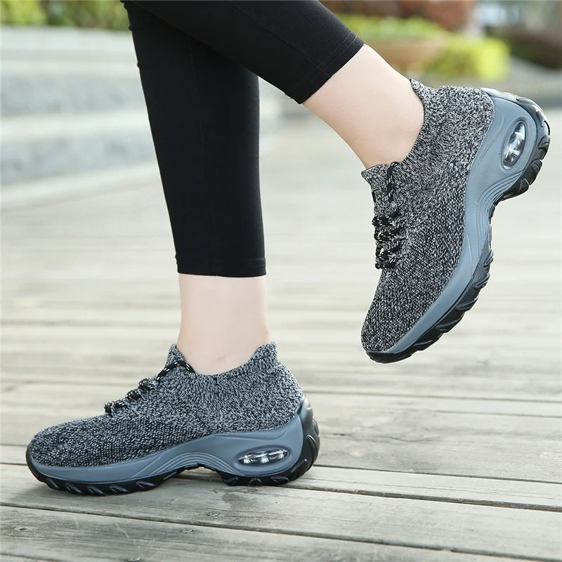 Women's Vulcanize Shoes Summer breathable ladies sneakers fashion Air cushion heightening walking shoes